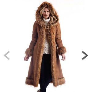 Donna Salyers Faux Suede Fur Coat, Full Length